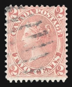 Canada 1864 QV 2c rose-red very fine used. SG 44. Sc 20.