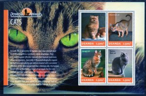 UGANDA #2134 2014 CATS MINT VF NH O.G M/S4