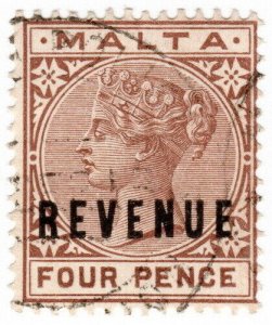 (I.B) Malta Revenue : Duty Stamp 4d