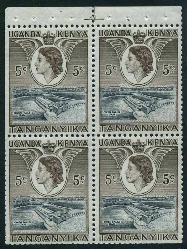 Kenya,Uganda,Tanganyika 103a booklet pane,MNH. QE II 1954.Owen Falls Dam.