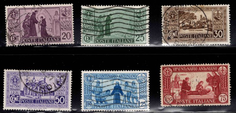 ITALY Scott 258-263 Used  1931 Saint Anthony of Padua short set 6/7