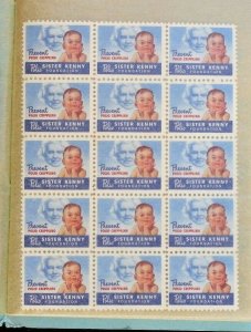 US STAMP COLLECTION Seals 20 DIFFERENT MNH Excellent LARGE BLOCKS (291 Stamps)