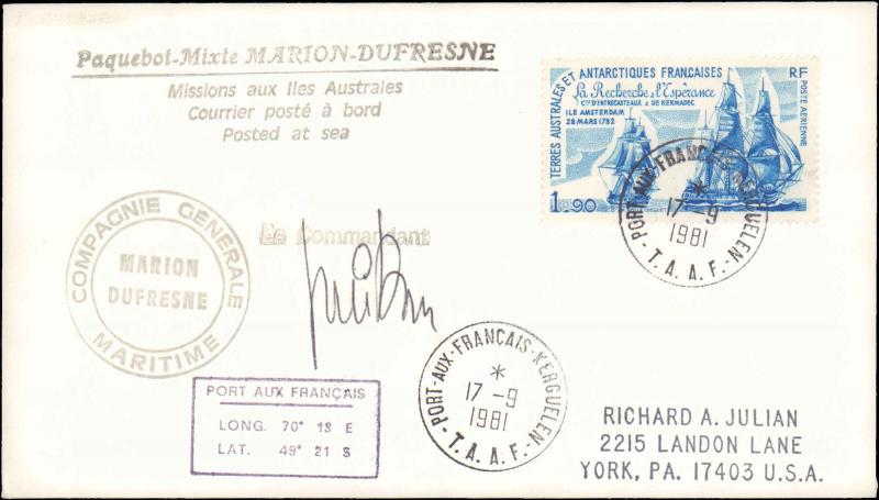 French Southern & Antarctic Territory #214, Antarctic Cachet and/or Cancel