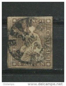 Switzerland 1858-2 Sc 36 Used Philatelic Expertise Attached