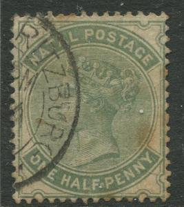 NATAL - Scott 66 - QV Definitive - 1884 - FU - Perf.14 - 1/2p Stamp