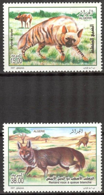 Algeria 2007 Fauna Animal Striped Hyena Fox Set of 2 MNH