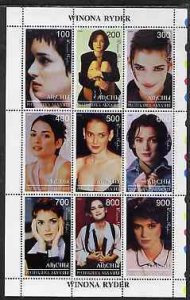 ABKHAZIA - 1999 - Winona Ryder - Perf 9v Sheet - M. N.H. - Private Issue