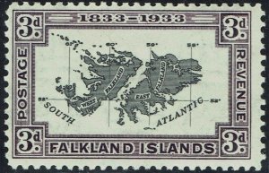 FALKLAND ISLANDS 1933 CENTENARY 3D MAP