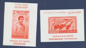 SHARJAH  - Scott 62a & 68a   - MNH S/S - Boy Scouts, Girl Scouts -