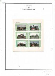 GRUNAY- 1982 - Steam Locomotives - Sheet - Mint Light Hinged - Private Issue