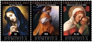 DOMINICA 2011 - Christmas Art - SET OF 3 STAMPS - Scott #2775-7 - MNH