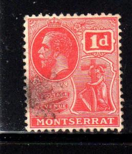 MONTSERRAT #44  1916  1p  KING GEORGE V      F-VF  USED  b