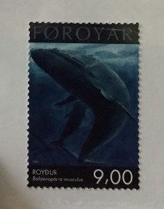 Faroe Islands 2001 Scott 405 used -  9k, Whales, Balaenoptera  Musculus