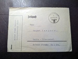 1942 Censored Germany WWII Feldpost Cover Channel Islands to Berlin Wilmersdorf