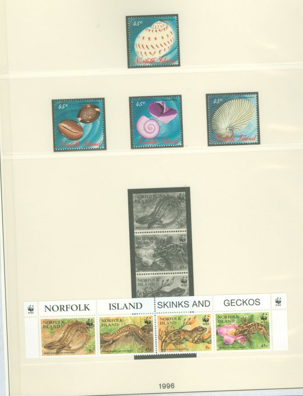 Norfolk Island #596/602-605 Mint (NH) Single (Complete Set) (Fauna)