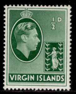 BRITISH VIRGIN ISLANDS GVI SG110a, ½d green, M MINT.
