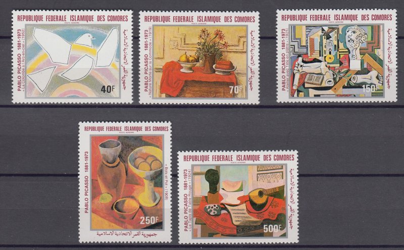 J39059 jlstamps,1981 comoro islands set mnh #c113-7 art