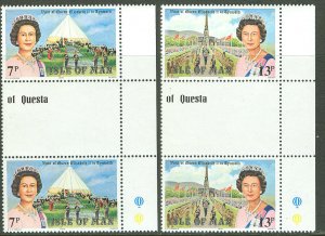 Great Britain-Isle Man # 154-55 Royal Visit  GUTTER PAIRS (2) NH