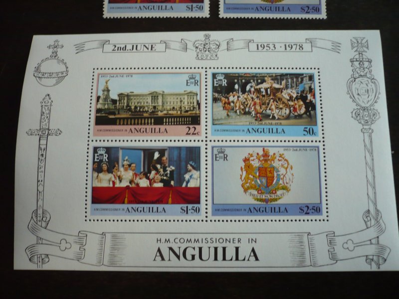 Stamps-Anguilla-Scott#315-318a-Mint Never Hinged Set of 4 Stamps+ Souvenir Sheet