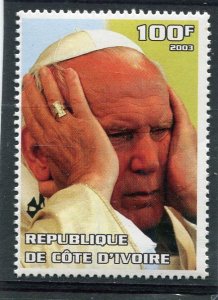 Ivory Coast 2003 POPE JOHN PAUL II Holiness 1 value Perforated Mint (NH)