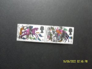 1066 BATTLE OF HASTINGS 4d BLOCK OF two STAMPS, franked, Very Good condition