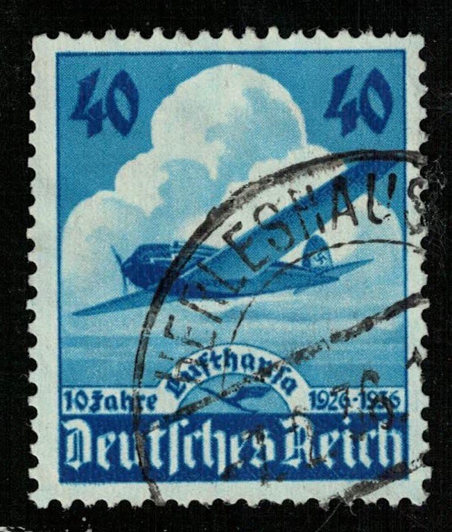 1936, D. Reich, The 10th Anniversary of Lufthansa, 40 Pfg., SC #469 (T-8148)