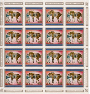 Equatorial Guinea 1977 Mi#1120/1126 CHINESE ART-HORSES 7 MINI-SHEETLETS (16) MNH