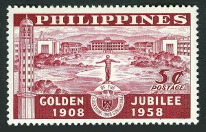 Philippines 643 2 stamps,MNH.Mi 619. University of the Philippines,50th Ann.1958