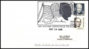 US Eisenhower Centennial Coffeyville,KS 1990 Cancel Cover