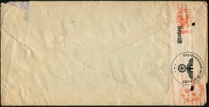 WWII Germany Berlin Wehrmacht Censored Cover Postage 1941 Window Envelope