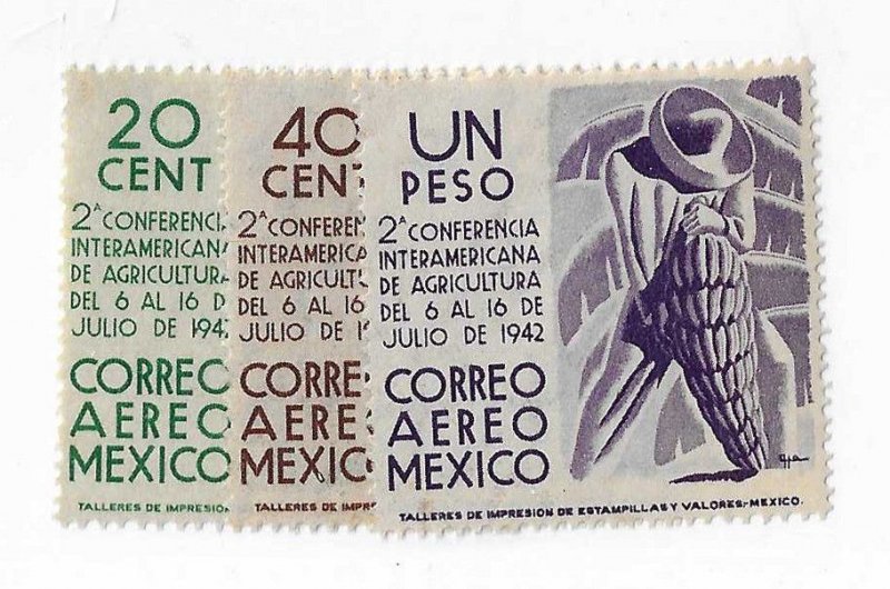 Mexico Sc #C126-128  OG VF