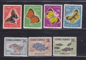 Cuba C185-C191 Set MH Butterflies And Fish