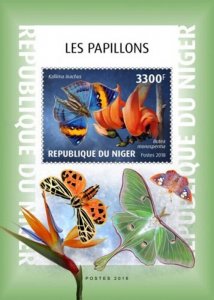 Niger - 2018 Butterflies & Flowers - Stamp Souvenir Sheet - NIG18607b