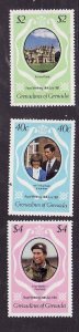 Grenada Grenadines-Sc#440-2-unused NH set-Royal Wedding-Princess Diana-1981-