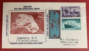 New York International Airport Dedication Cover, 1948, Jamaica, N.Y., with Label