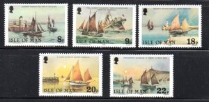 Isle of Man Sc 184-8 1981 Fishermen's ships stamp set mint NH