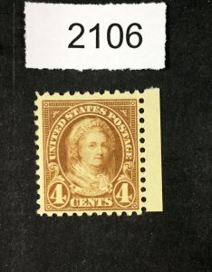 MOMEN: US STAMPS #585 MINT OG NH LOT #2106