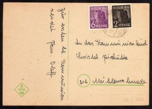 1947, Germany, American-British-Soviet Occ, Postal card, Sc 557 & 558 on it