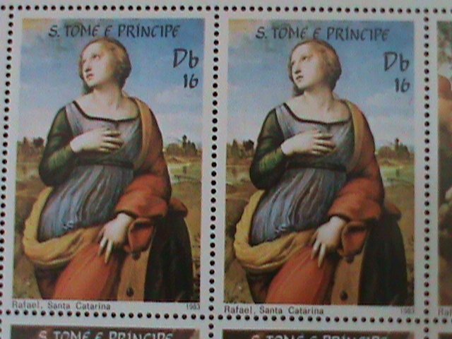 ​ST,THOMAS -1983-EASTER- FAMOUS ARTS PAINTING BY RAPHAEL- MNH LARGE SHEET VF