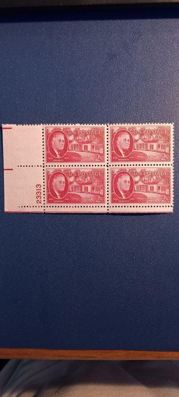 US# 931, FDR, Pl. Bk., MNH, (rich carmine color) (1945-46)