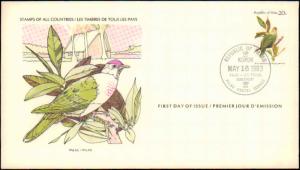 Palau, Worldwide First Day Cover, Birds