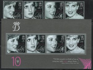 Gibraltar Scott 1072-1075a MNH! Complete Set! Princess Diana!