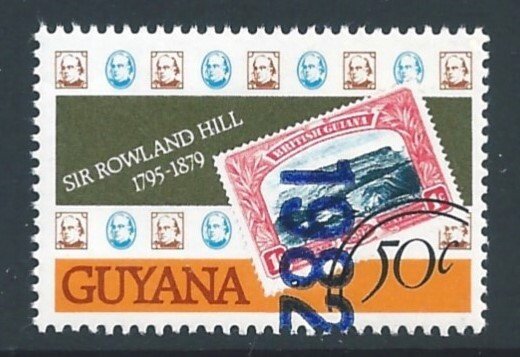 Guyana #449 NH Rowland Hill Issue Ovptd. 1982 - Ovpt. R...