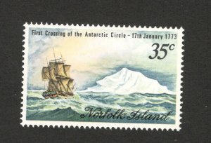 NORFOLK ISLAND-MNH STAMP- Ann 1st Crossing Antarctic Circle -SAILING BOAT-1973.