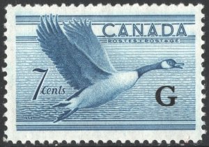 Canada SC#O31 7¢ Canada Goose: G Overprint (1952) MNH