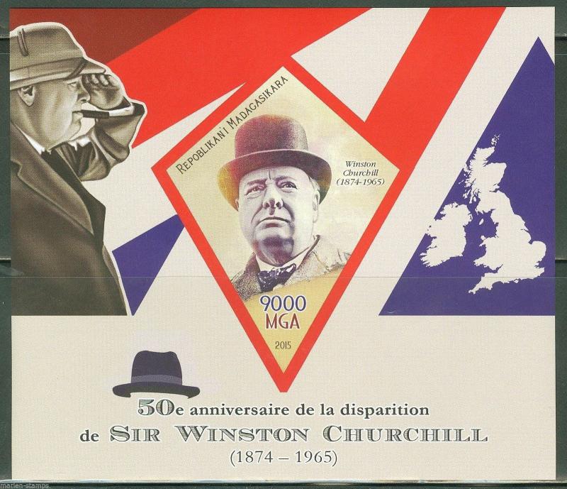 MADAGASCAR 2015 50th MEMORIAL ANNIVERSARY OF WINSTON CHURCHILL IMPER S/S  MINT