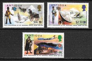 Antigua Scott 365-67 MNHOG - 1974 Nos. 338-340 Surcharged - SCV $6.00