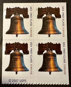 US # 4127 Liberty Bell First Forever Stamp block of 4 2007 Mint NH