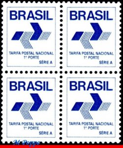 2139 BRAZIL 1988 LOGOTYPE (EMBLEM) OF THE POST OFFICE, RHM 665, BLOCK MNH