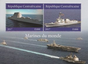 C A R - 2017 - Ships of World #1 - Perf 2v Sheet-Mint Never Hinged-Private Issue